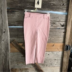 REITMANS Size 6 Pink/White Pull On Skinny Pants